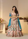 Kf 128 Sky Blue Dola Silk Party Wear Lehengas Wholesale Market In Surat